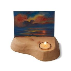 Képeslap tartó fából mécsestartó résszel