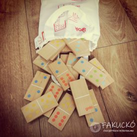   Goki  - Matematika Dominó 28 db-os, "óriás" natúr, színes pöttyökkel - GK 56758