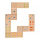 Goki  - Matematika Dominó 28 db-os, "óriás" natúr, színes pöttyökkel - GK 56758