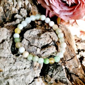 Jáde ásvány gyerekkarkötő - föld színek