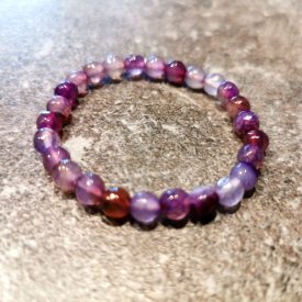 Ásvány gyerek karkötő - achát - lila