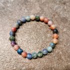 Ásvány gyerek karkötő - achát - matt vegyes