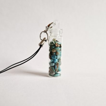 Ásvánnyal töltött üvegcse - Őrangyal - Türkiz
