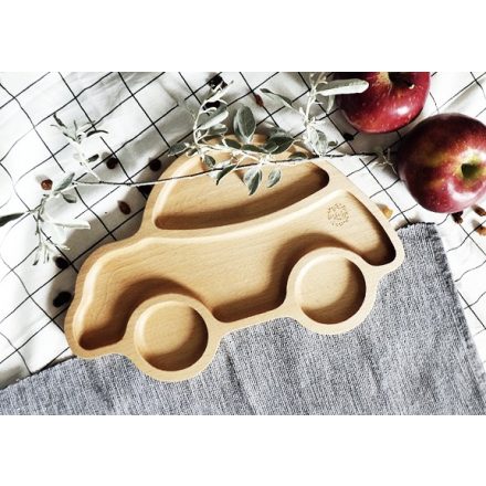 Autó alakú fa tányér - Borbolya