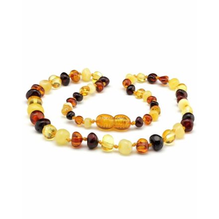 Borostyán babalánc - természetes fogzássegítő - kevert színekben - lekerekített