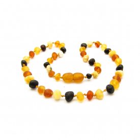   Borostyán babalánc - természetes fogzássegítő - kevert színekben - lekerekített - matt