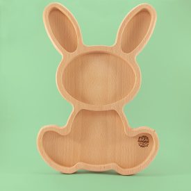 Füles nyuszi alakú fa tányér - Borbolya