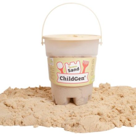 Kinetikus homokgyurma vödörben 500 gr, Natúr színű ChildGen