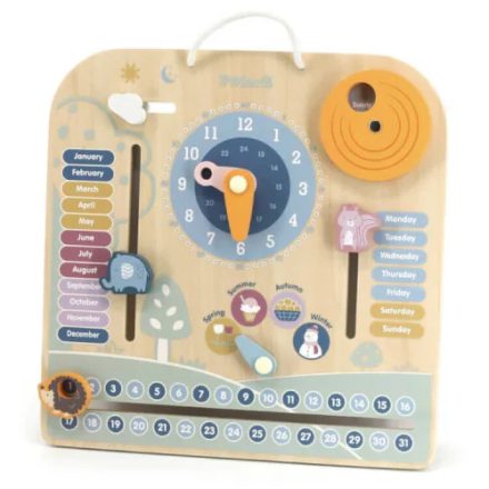 Pasztell színű Montessori fa naptár - angol