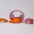 Grimm's hordozható babaház, pink-narancs