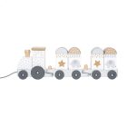 Húzható fa vonat ezüst, építőkockákkal - Jabadabado