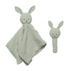 Pasztell zöld nyuszis baba ajándékcsomag Jabadabado