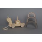 2 az 1-ben húzható csiga és szivárvány toronyépítő játék Jabadabado