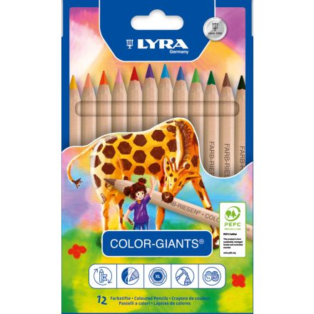 Hatszögletű Lyra  színes ceruza 12 darabos készlet készlet - Color Giants