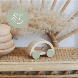 Fa autó zöld kerékkel - Milin