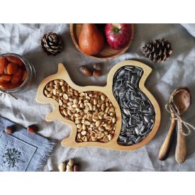 Mókus alakú fa tányér