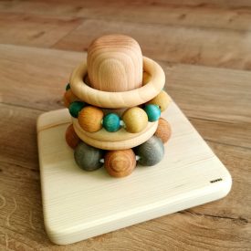   Rágcsa torony építő játék - kékes zöld - Pure Montessori Toys 