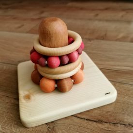   Rágcsa torony építő játék - lilás- rózsaszín - Pure Montessori Toys 