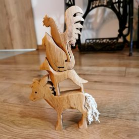   Brémai muzsikosok fa játékszett - fa szamár, fa kutya, fa macska, fa kakas