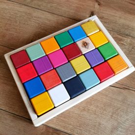   Pinter Woods ÉPÍTŐKOCKA - PINTER WOODS 24 DB. - SZIVÁRVÁNY SZÍNEIBEN