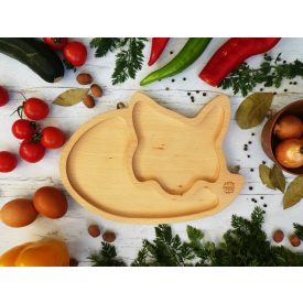 Róka alakú fa tányér