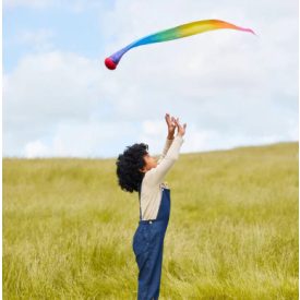   Sarah's Silks üstökös labda nagy - szivárvány színeiben