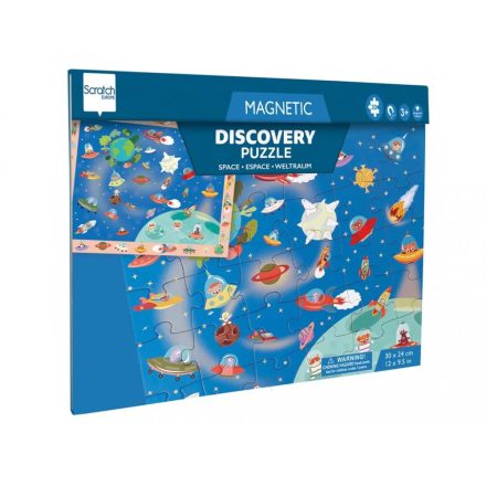 2 az 1-ben mágneses puzzle és felfedező játék , Világűr Scratch Europe 4+ 
