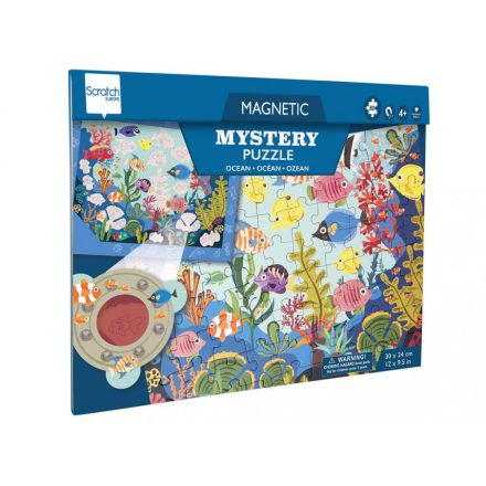 2 az 1-ben mágneses puzzle és felfedező játék mágikus lencsével, Óceán Scratch Europe 4+