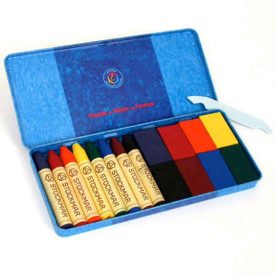   Méhviaszceruza és tégla fémdobozban, 8+8 darabos - Stockmar