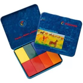   Méhviaszkréta tégla  - Waldorf válogatás 8 színű, fémdobozban Stockmar